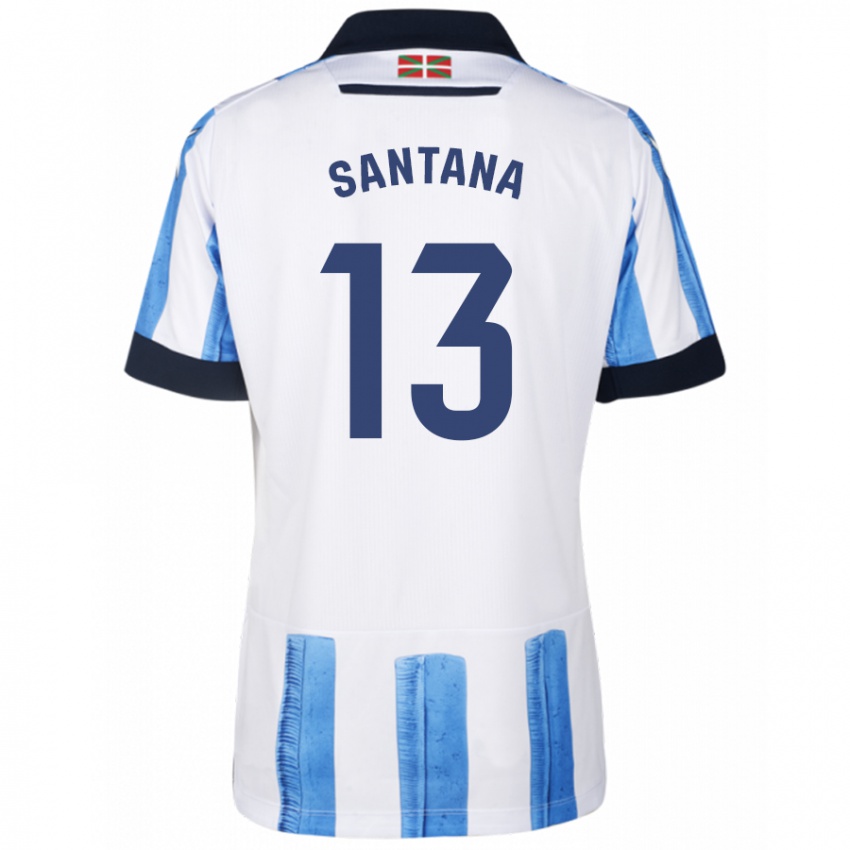Mann Olatz Santana #13 Blå Hvit Hjemmetrøye Drakt Trøye 2023/24 Skjorter T-Skjorte