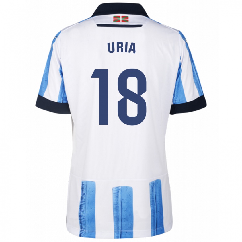 Mann Mirari Uria Gabilondo #18 Blå Hvit Hjemmetrøye Drakt Trøye 2023/24 Skjorter T-Skjorte