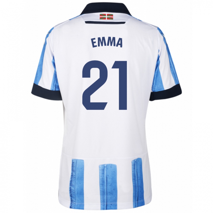 Mann Emma Ramirez Gorgoso #21 Blå Hvit Hjemmetrøye Drakt Trøye 2023/24 Skjorter T-Skjorte