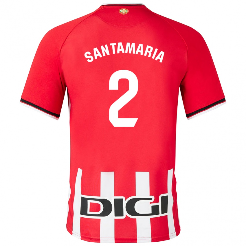 Mann Unai Santamaría #2 Rød Hjemmetrøye Drakt Trøye 2023/24 Skjorter T-Skjorte