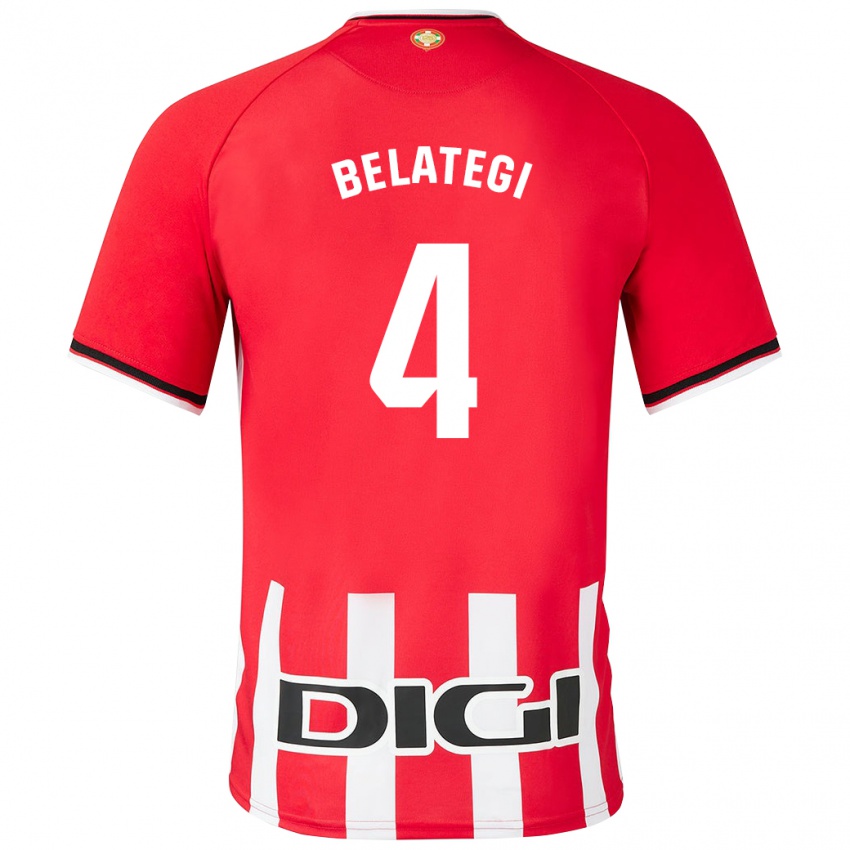 Mann Danel Belategi #4 Rød Hjemmetrøye Drakt Trøye 2023/24 Skjorter T-Skjorte
