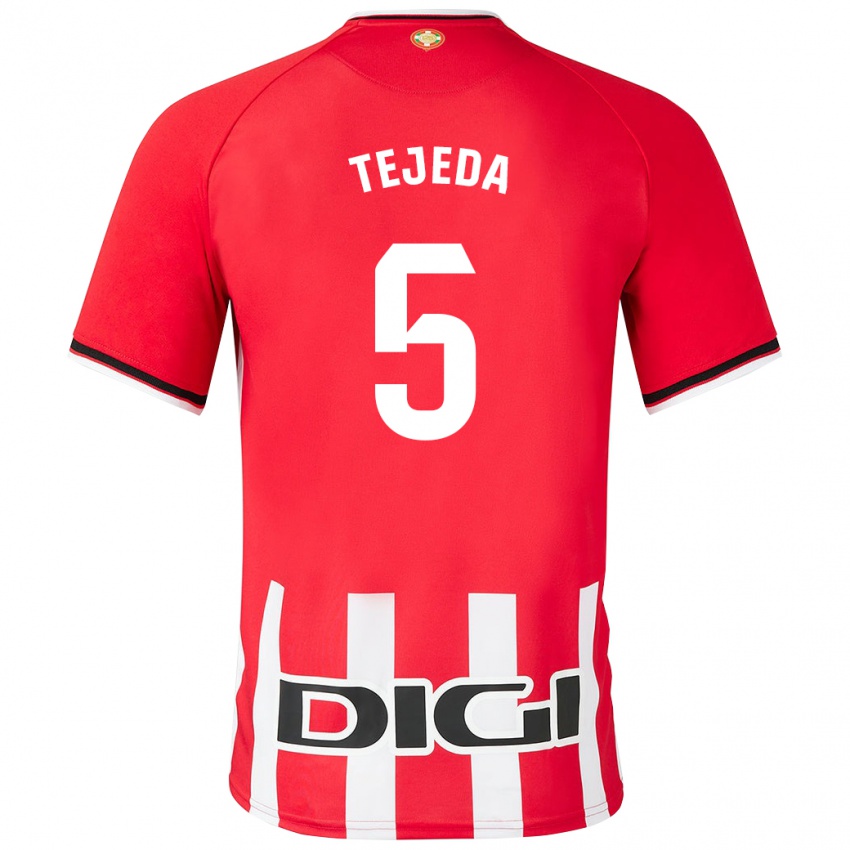 Mann Diego Tejeda #5 Rød Hjemmetrøye Drakt Trøye 2023/24 Skjorter T-Skjorte