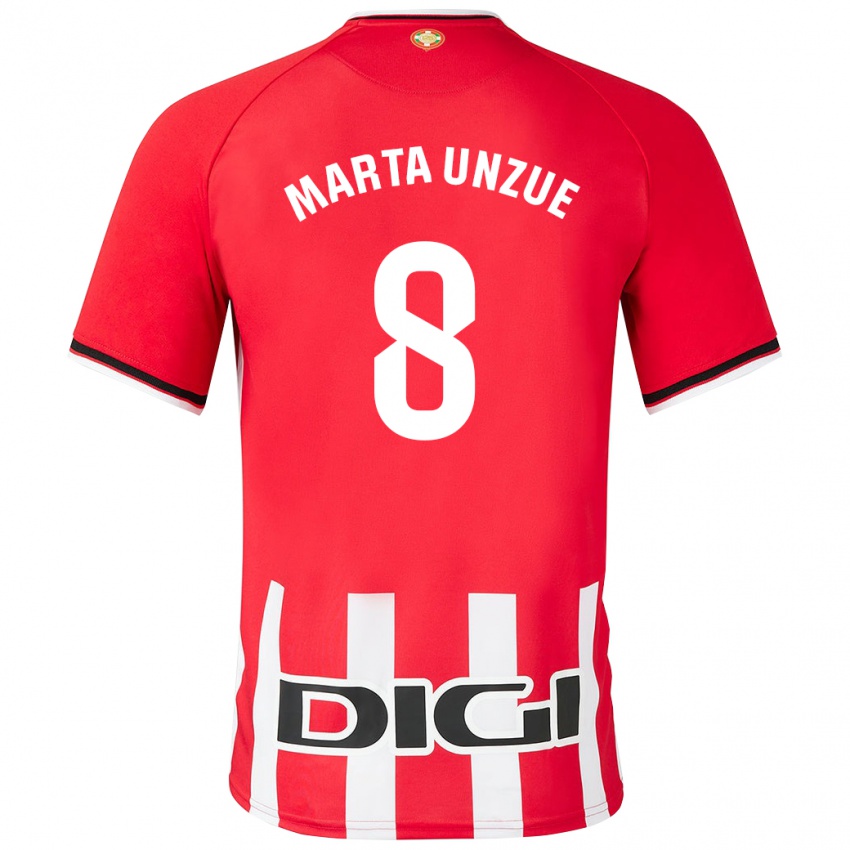 Mann Marta Unzué Urdániz #8 Rød Hjemmetrøye Drakt Trøye 2023/24 Skjorter T-Skjorte