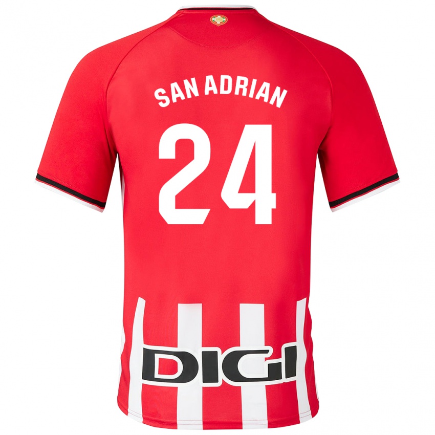 Mann Marta San Adrián Rocandio #24 Rød Hjemmetrøye Drakt Trøye 2023/24 Skjorter T-Skjorte