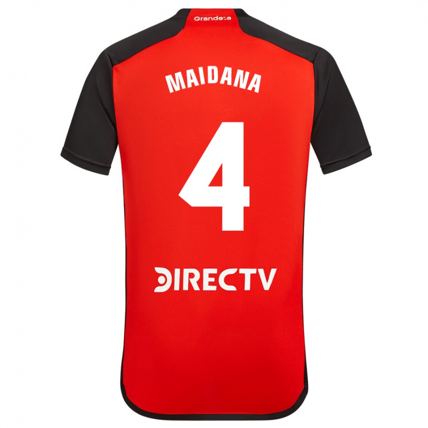 Mann Jonatan Maidana #4 Rød Bortetrøye Drakt Trøye 2023/24 Skjorter T-Skjorte