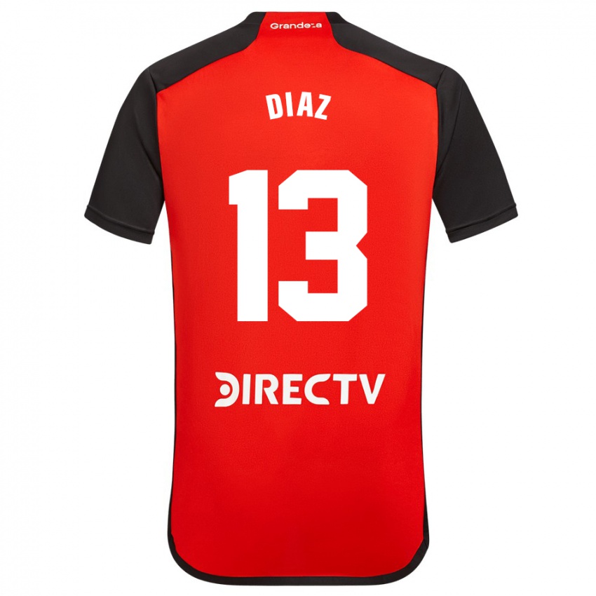 Mann Enzo Díaz #13 Rød Bortetrøye Drakt Trøye 2023/24 Skjorter T-Skjorte