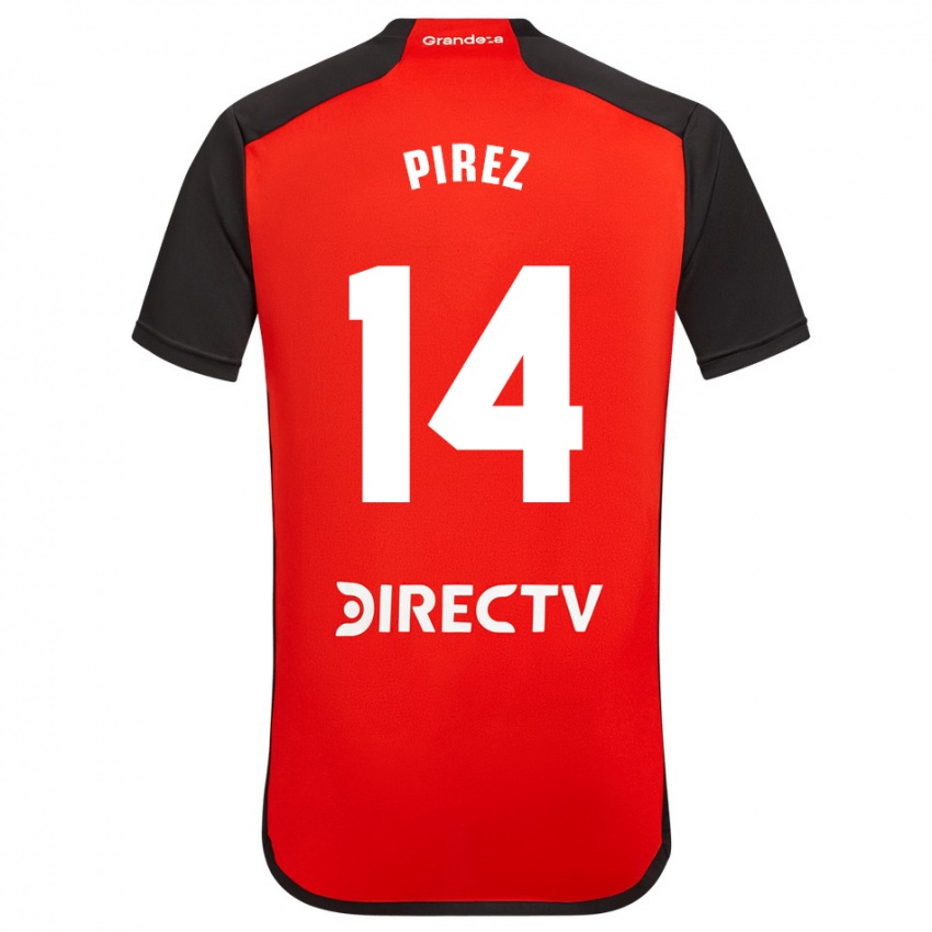 Mann Leandro González Pírez #14 Rød Bortetrøye Drakt Trøye 2023/24 Skjorter T-Skjorte