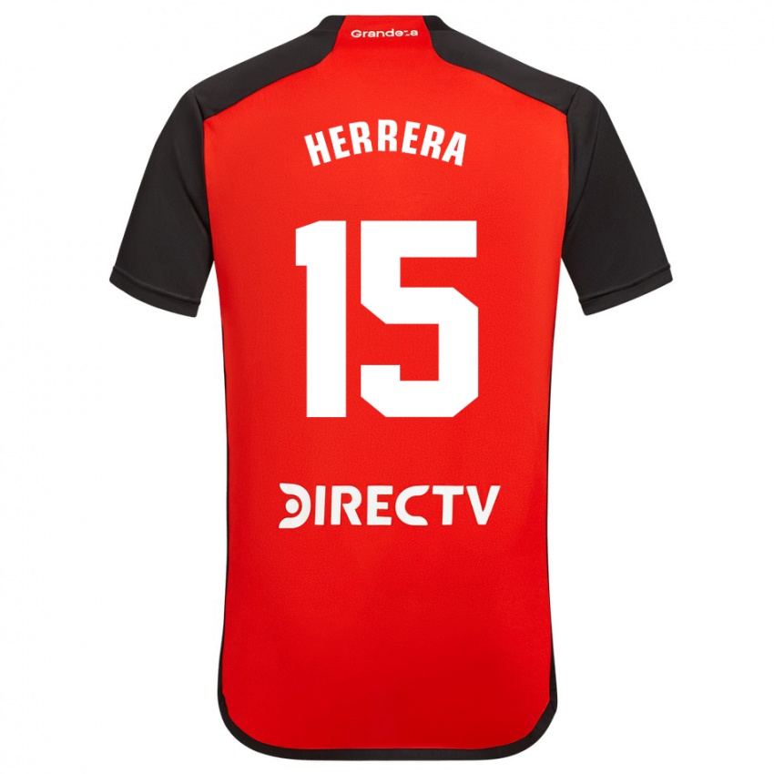 Mann Andrés Herrera #15 Rød Bortetrøye Drakt Trøye 2023/24 Skjorter T-Skjorte