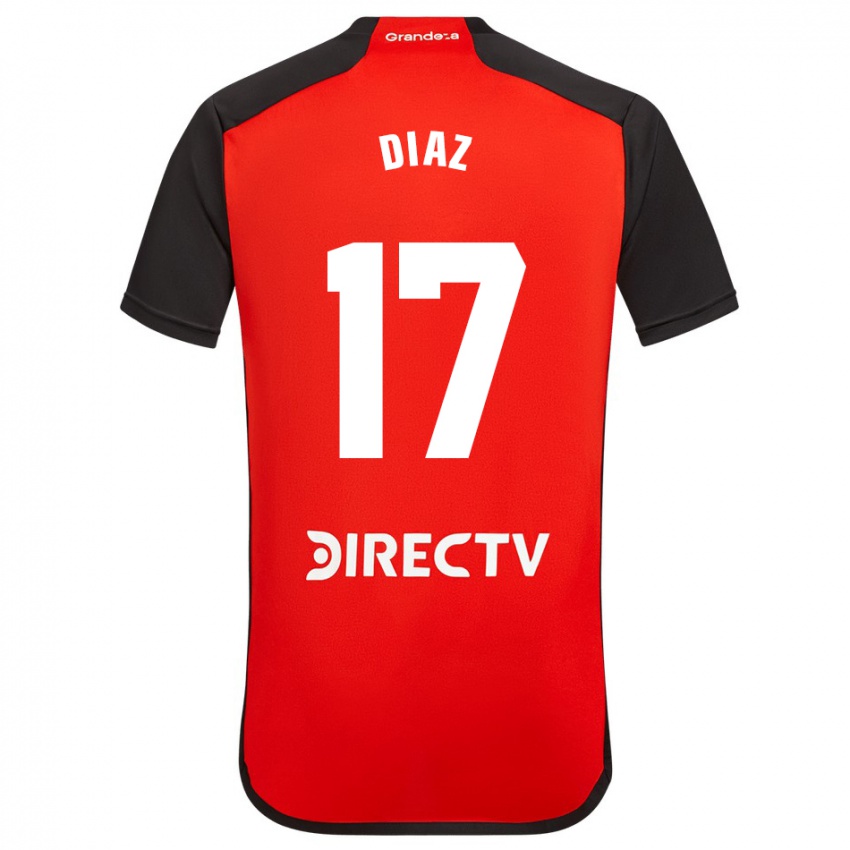 Mann Paulo Diaz #17 Rød Bortetrøye Drakt Trøye 2023/24 Skjorter T-Skjorte