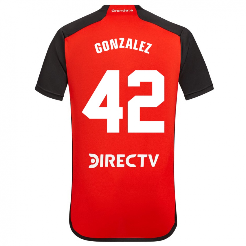 Mann Alexis González #42 Rød Bortetrøye Drakt Trøye 2023/24 Skjorter T-Skjorte