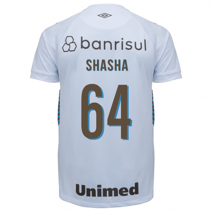 Mann Shashá #64 Hvit Bortetrøye Drakt Trøye 2023/24 Skjorter T-Skjorte