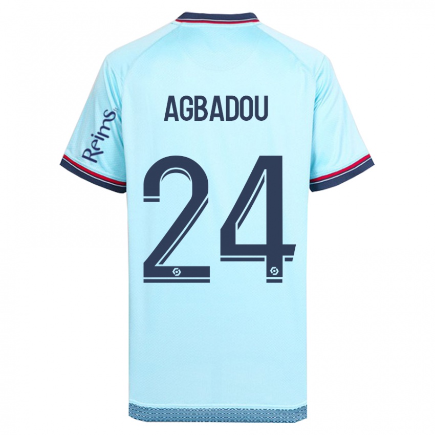 Mann Emmanuel Agbadou #24 Himmelblå Bortetrøye Drakt Trøye 2023/24 Skjorter T-Skjorte