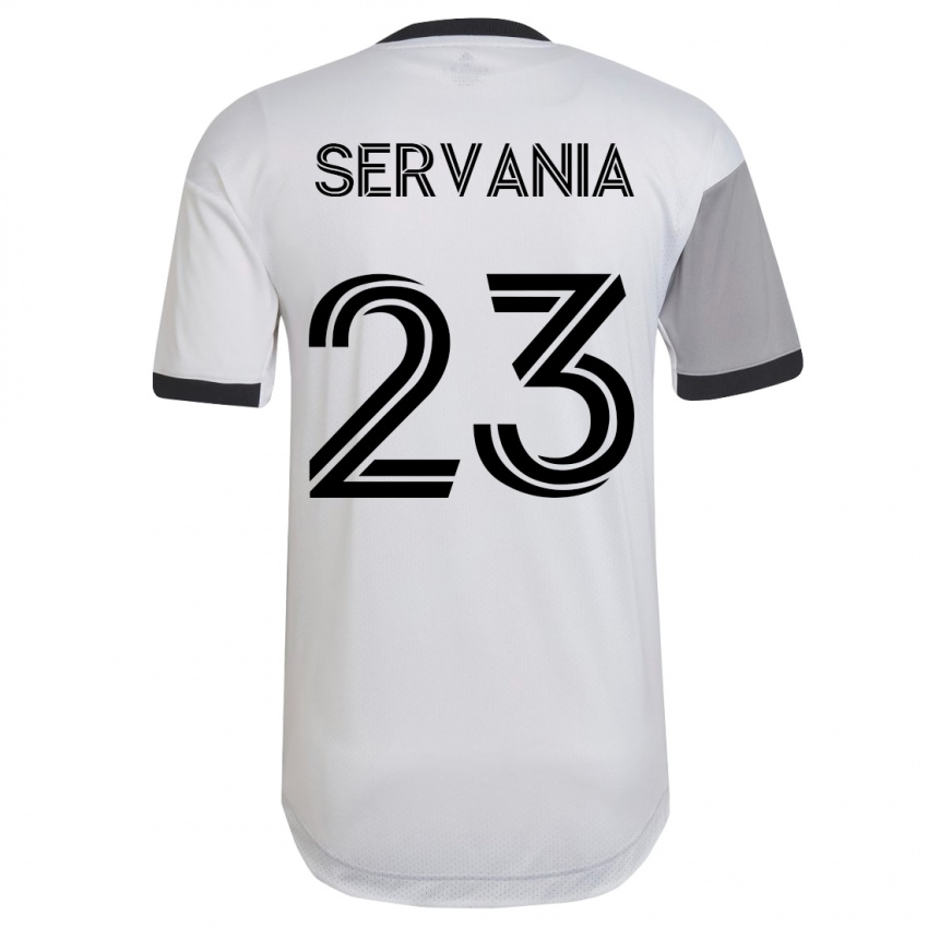 Mann Brandon Servania #23 Hvit Bortetrøye Drakt Trøye 2023/24 Skjorter T-Skjorte