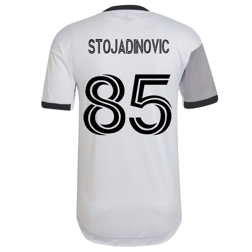 Mann Marko Stojadinovic #85 Hvit Bortetrøye Drakt Trøye 2023/24 Skjorter T-Skjorte