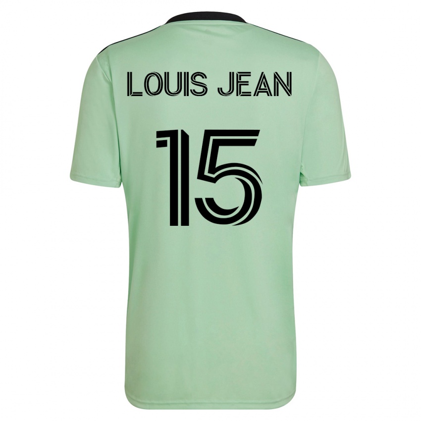 Mann Steeve Louis-Jean #15 Lysegrønn Bortetrøye Drakt Trøye 2023/24 Skjorter T-Skjorte