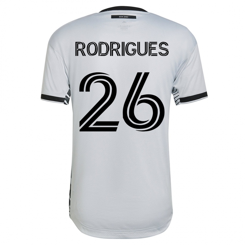 Mann Rodrigues #26 Hvit Bortetrøye Drakt Trøye 2023/24 Skjorter T-Skjorte