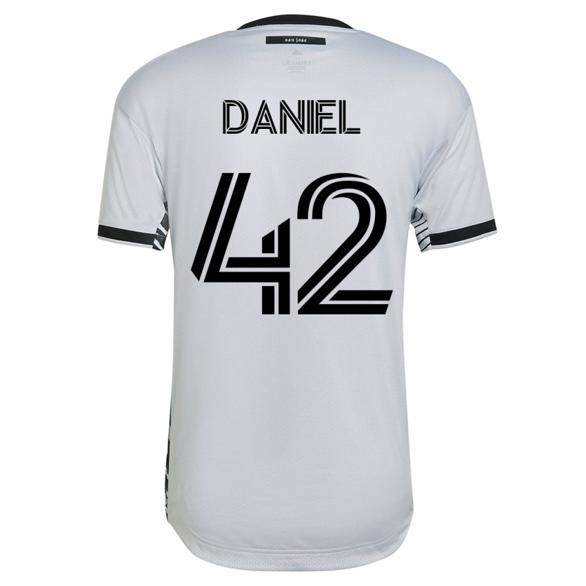 Mann Daniel #42 Hvit Bortetrøye Drakt Trøye 2023/24 Skjorter T-Skjorte