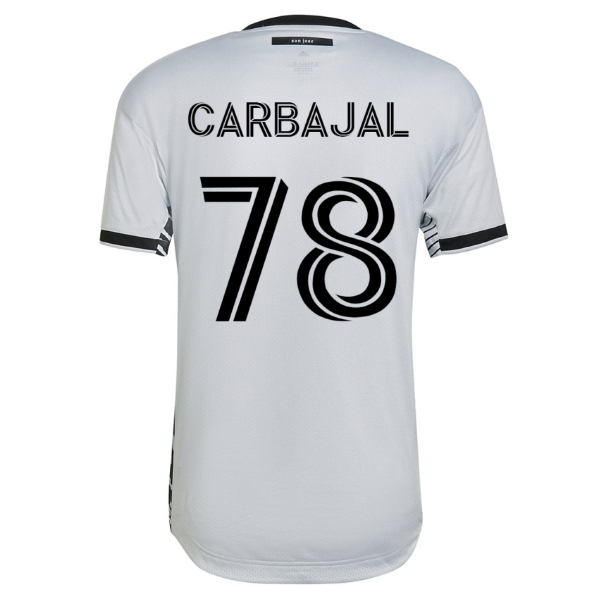 Mann Sebastian Carbajal #78 Hvit Bortetrøye Drakt Trøye 2023/24 Skjorter T-Skjorte