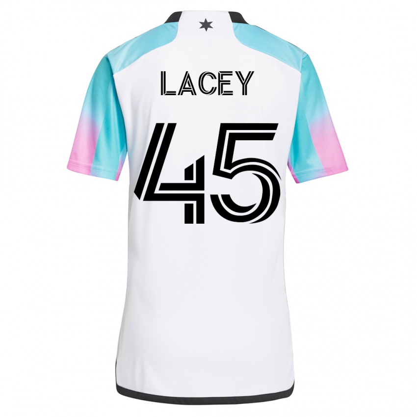 Mann Kameron Lacey #45 Hvit Bortetrøye Drakt Trøye 2023/24 Skjorter T-Skjorte