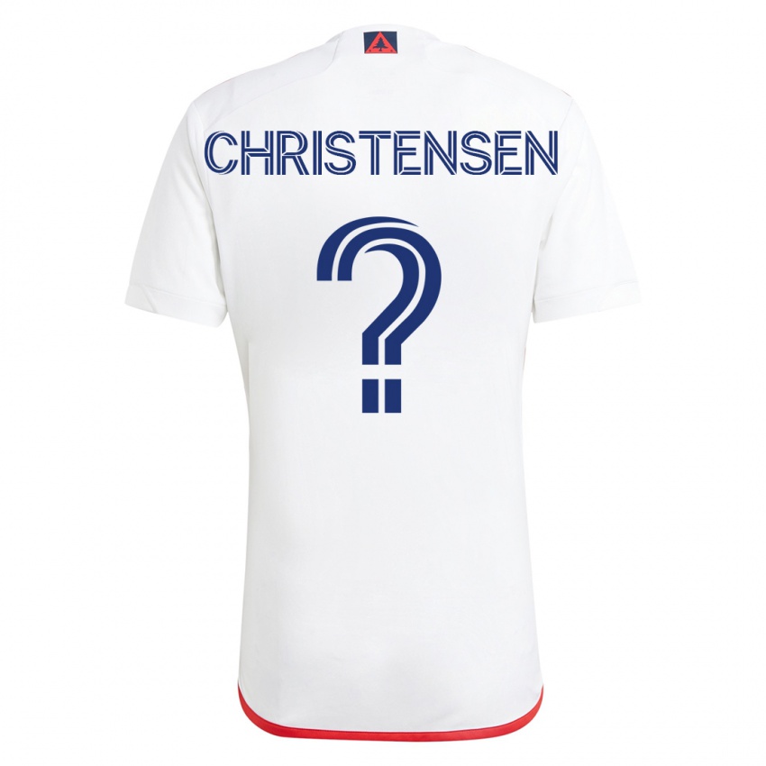 Mann Kevin Christensen #0 Hvit Rød Bortetrøye Drakt Trøye 2023/24 Skjorter T-Skjorte