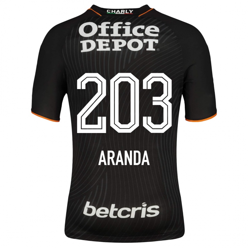 Mann Juan Aranda #203 Svart Bortetrøye Drakt Trøye 2023/24 Skjorter T-Skjorte