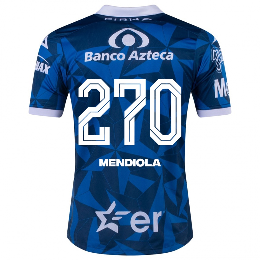 Mann Carlos Mendiola #270 Blå Bortetrøye Drakt Trøye 2023/24 Skjorter T-Skjorte
