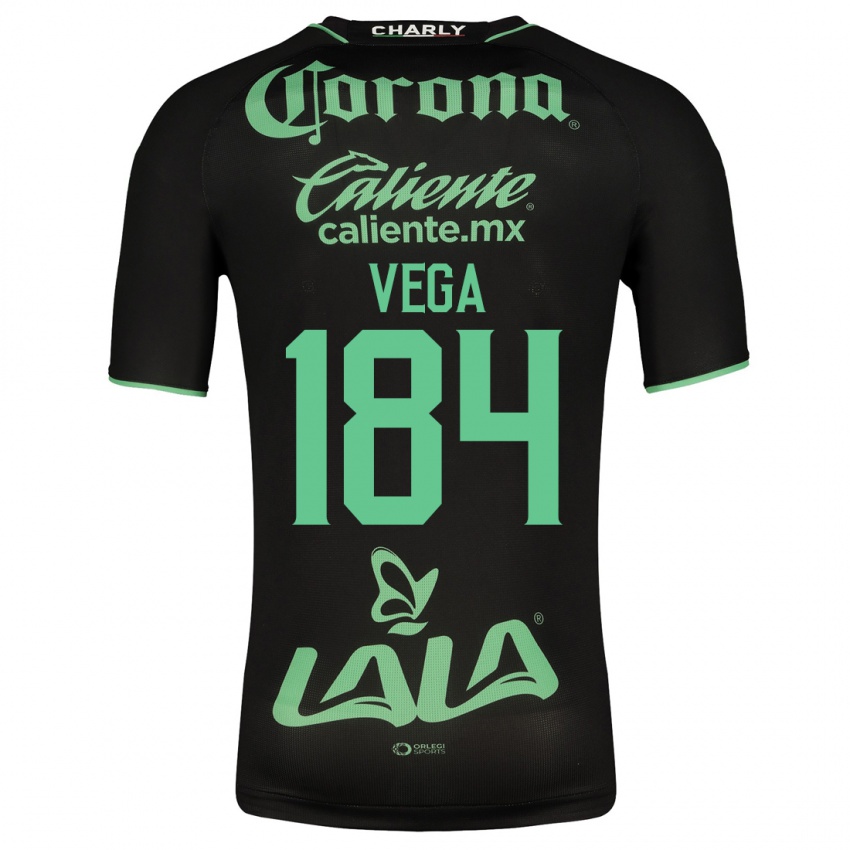Mann Luis Vega #184 Svart Bortetrøye Drakt Trøye 2023/24 Skjorter T-Skjorte