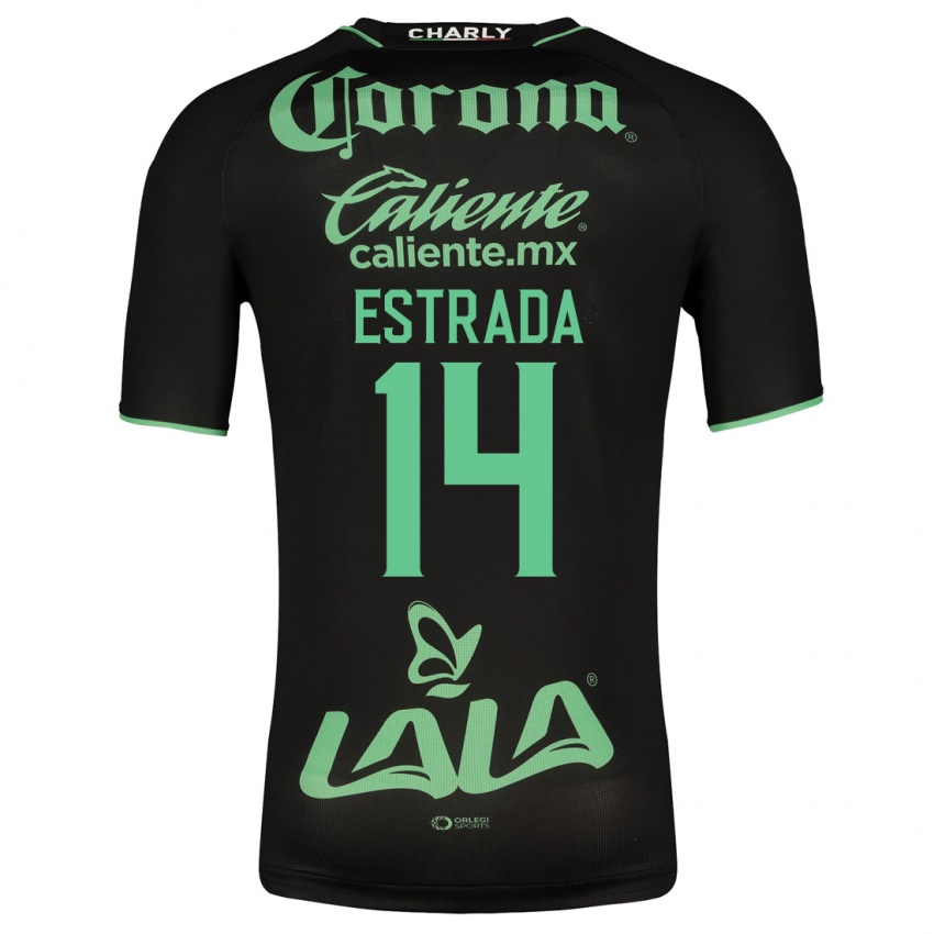 Mann Katia Estrada #14 Svart Bortetrøye Drakt Trøye 2023/24 Skjorter T-Skjorte
