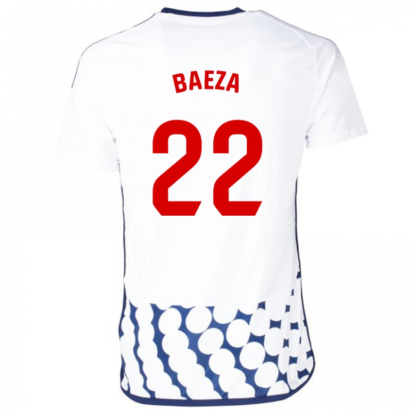Mann Miguel Baeza #22 Hvit Bortetrøye Drakt Trøye 2023/24 Skjorter T-Skjorte