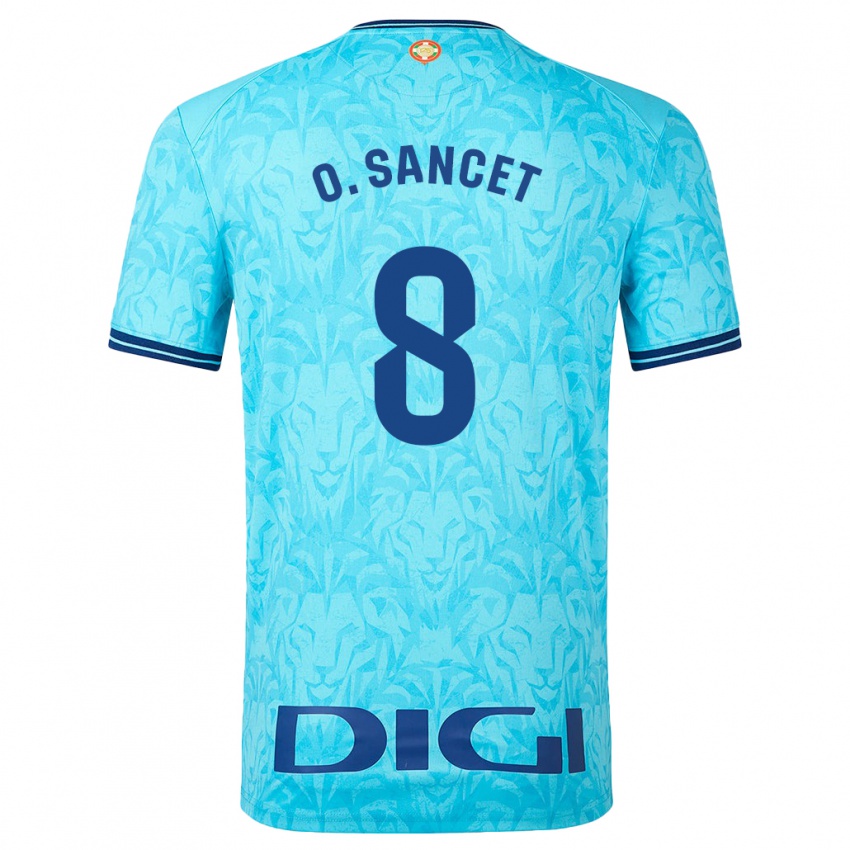 Mann Oihan Sancet #8 Himmelblå Bortetrøye Drakt Trøye 2023/24 Skjorter T-Skjorte
