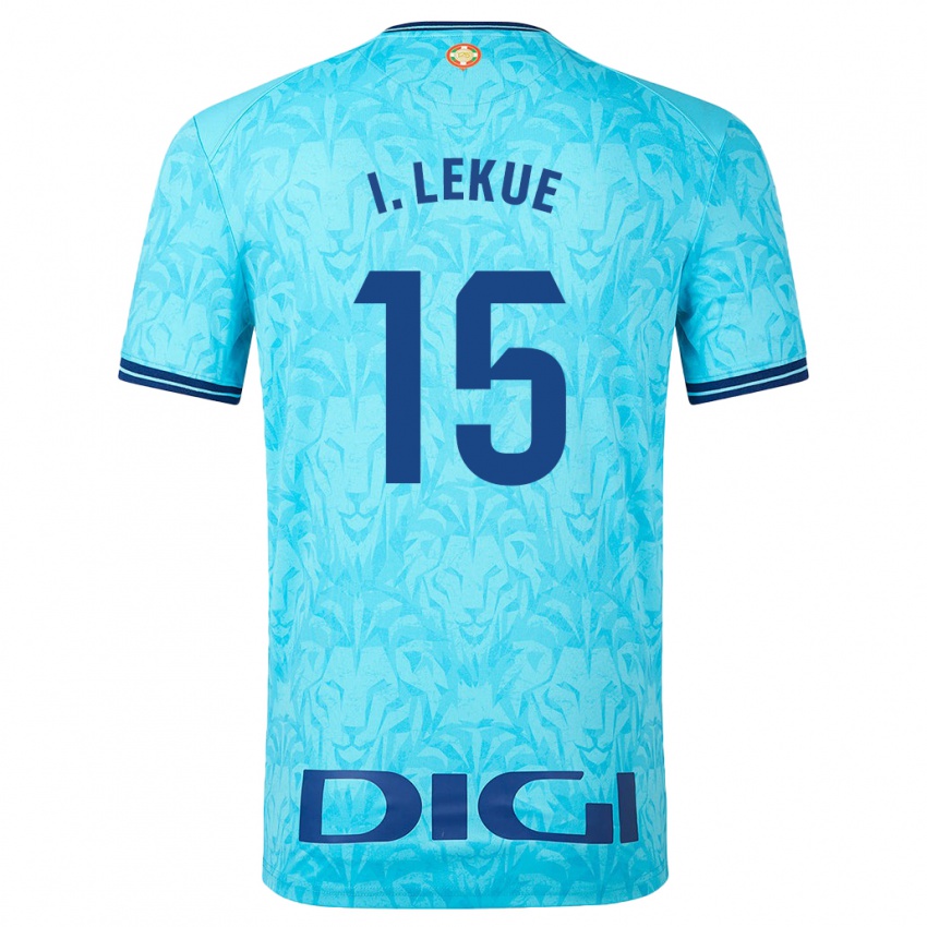 Mann Inigo Lekue #15 Himmelblå Bortetrøye Drakt Trøye 2023/24 Skjorter T-Skjorte