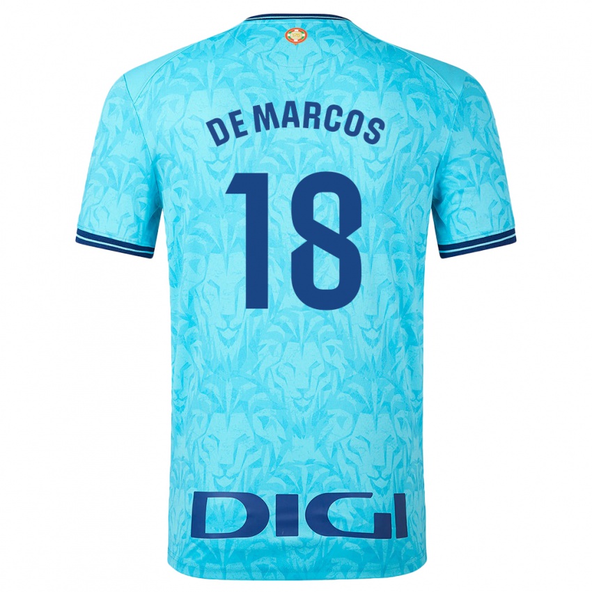 Mann Oscar De Marcos #18 Himmelblå Bortetrøye Drakt Trøye 2023/24 Skjorter T-Skjorte