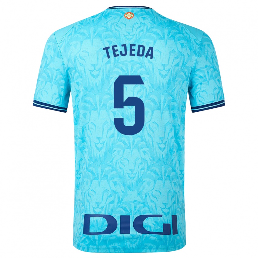 Mann Diego Tejeda #5 Himmelblå Bortetrøye Drakt Trøye 2023/24 Skjorter T-Skjorte