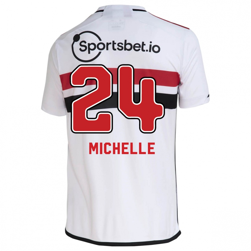 Dame Michelle #24 Hvit Hjemmetrøye Drakt Trøye 2023/24 Skjorter T-Skjorte