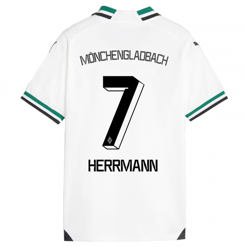 Dame Patrick Herrmann #7 Hvit Grønn Hjemmetrøye Drakt Trøye 2023/24 Skjorter T-Skjorte