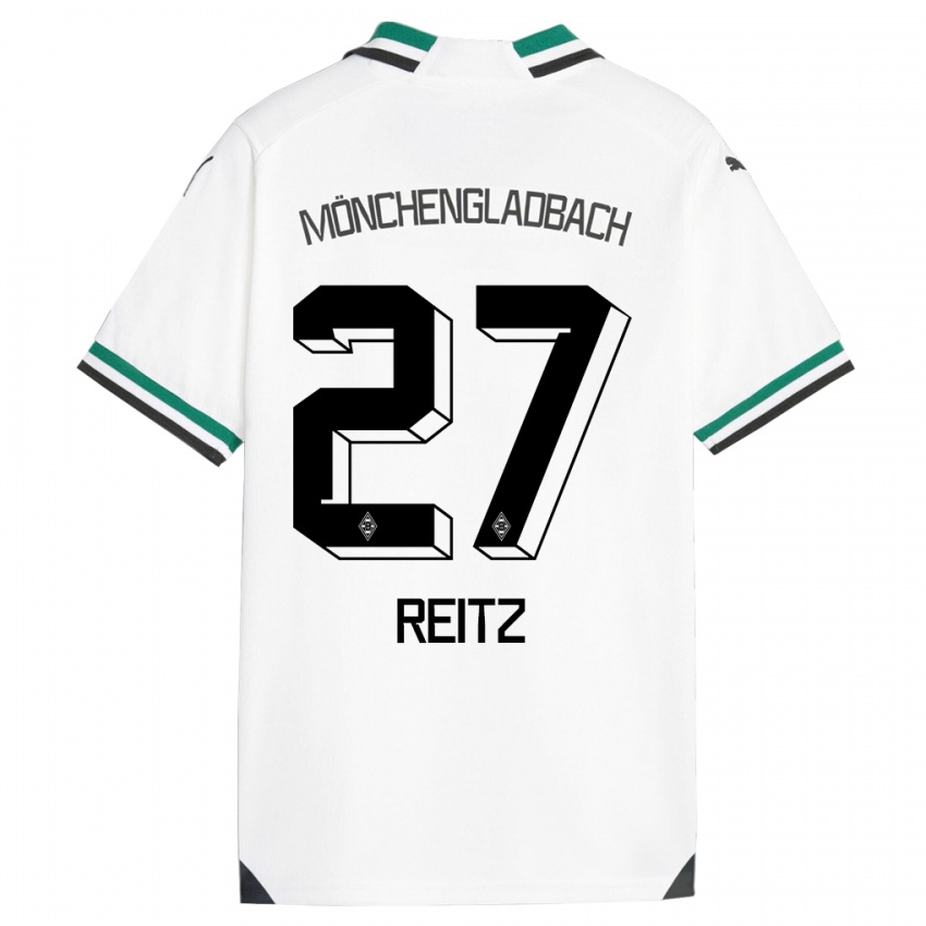 Dame Rocco Reitz #27 Hvit Grønn Hjemmetrøye Drakt Trøye 2023/24 Skjorter T-Skjorte