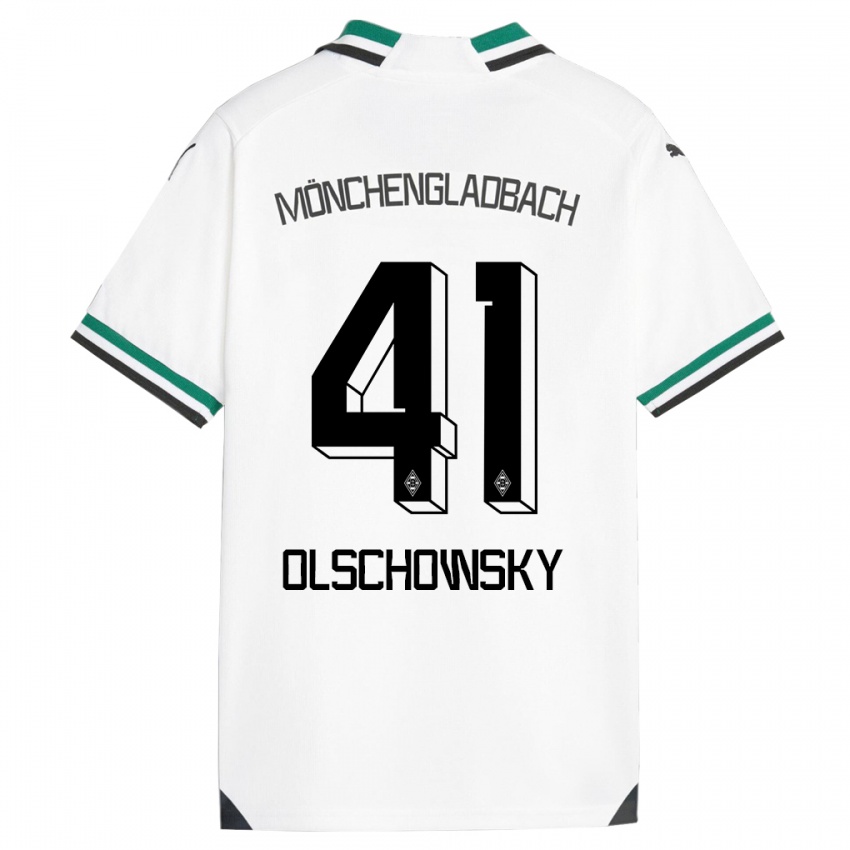 Dame Jan Olschowsky #41 Hvit Grønn Hjemmetrøye Drakt Trøye 2023/24 Skjorter T-Skjorte