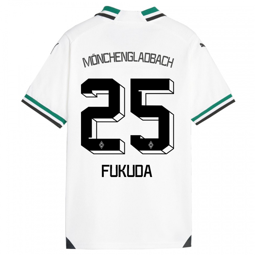 Dame Shio Fukuda #25 Hvit Grønn Hjemmetrøye Drakt Trøye 2023/24 Skjorter T-Skjorte
