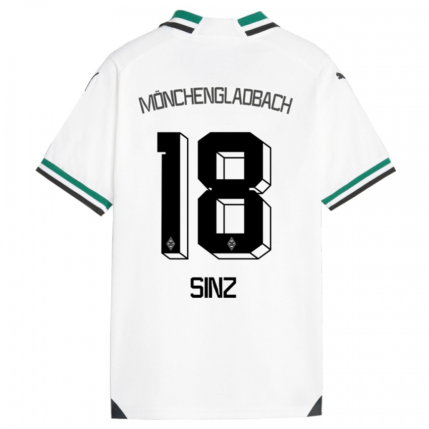 Dame Michelle Sinz #18 Hvit Grønn Hjemmetrøye Drakt Trøye 2023/24 Skjorter T-Skjorte