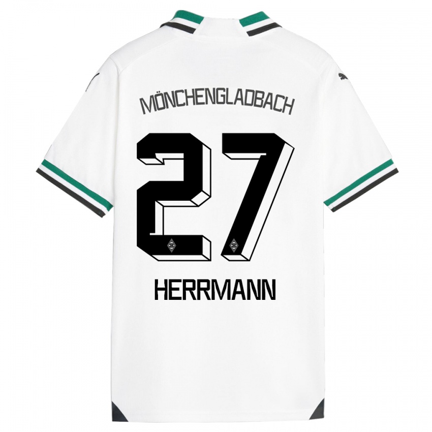 Dame Michelle Herrmann #27 Hvit Grønn Hjemmetrøye Drakt Trøye 2023/24 Skjorter T-Skjorte