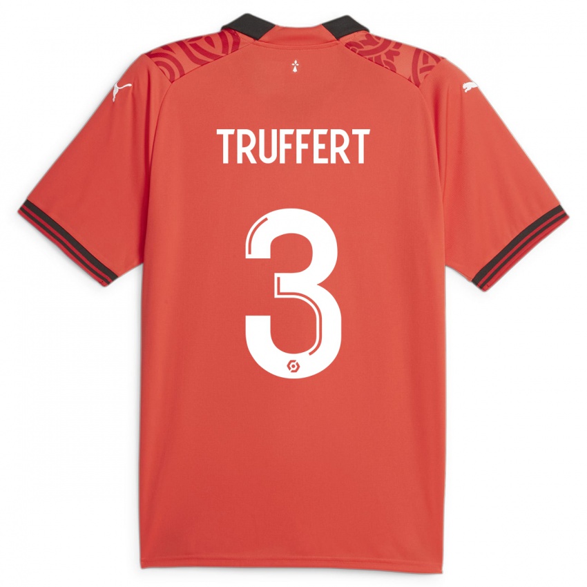 Dame Adrien Truffert #3 Rød Hjemmetrøye Drakt Trøye 2023/24 Skjorter T-Skjorte