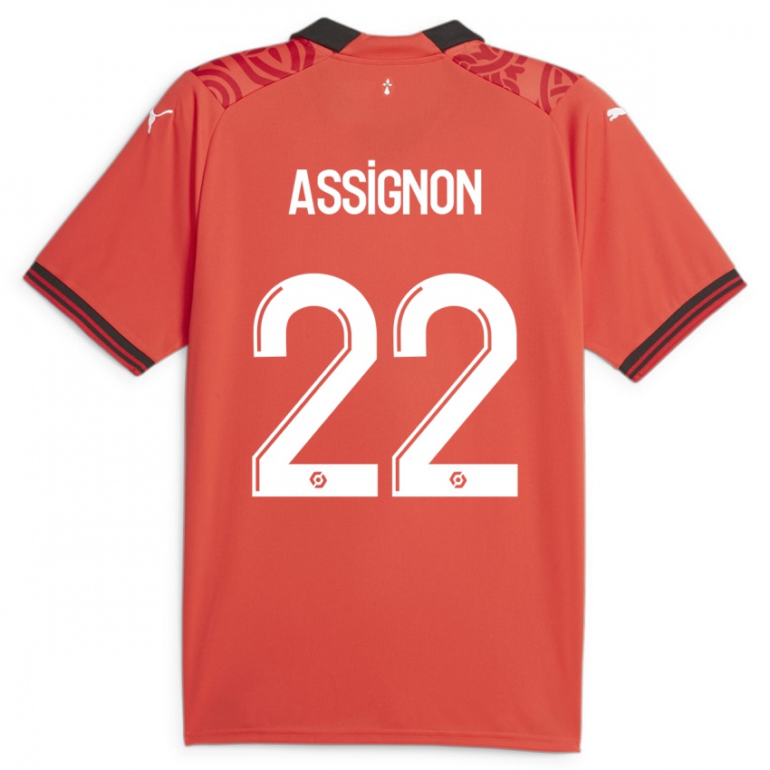 Dame Lorenz Assignon #22 Rød Hjemmetrøye Drakt Trøye 2023/24 Skjorter T-Skjorte