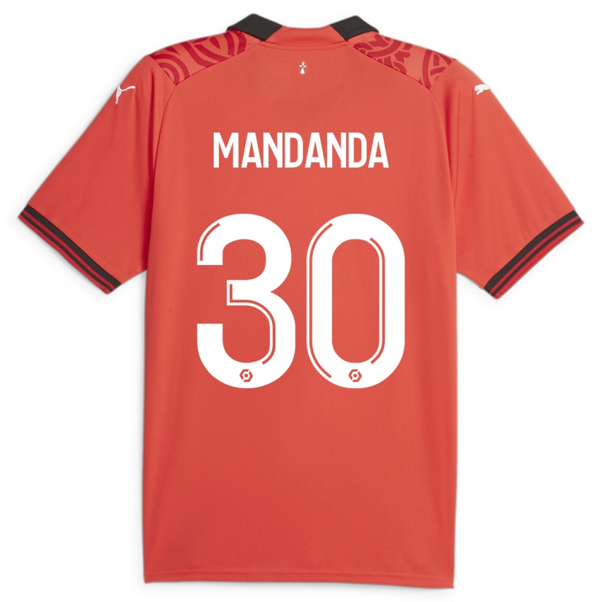 Dame Steve Mandanda #30 Rød Hjemmetrøye Drakt Trøye 2023/24 Skjorter T-Skjorte