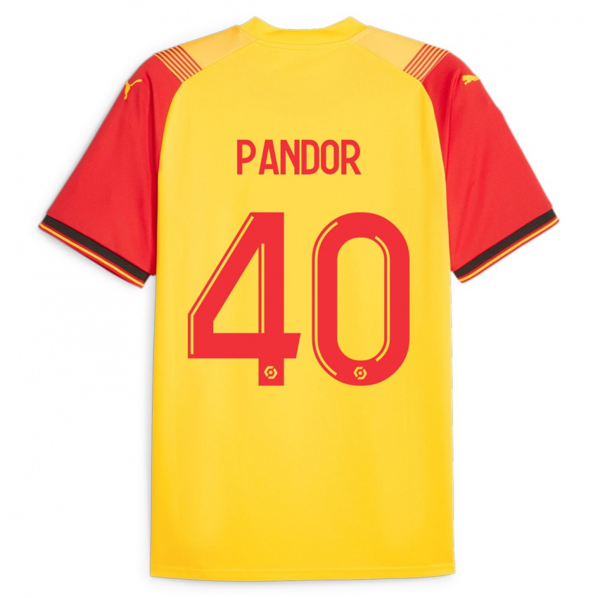 Dame Yannick Pandor #40 Gul Hjemmetrøye Drakt Trøye 2023/24 Skjorter T-Skjorte