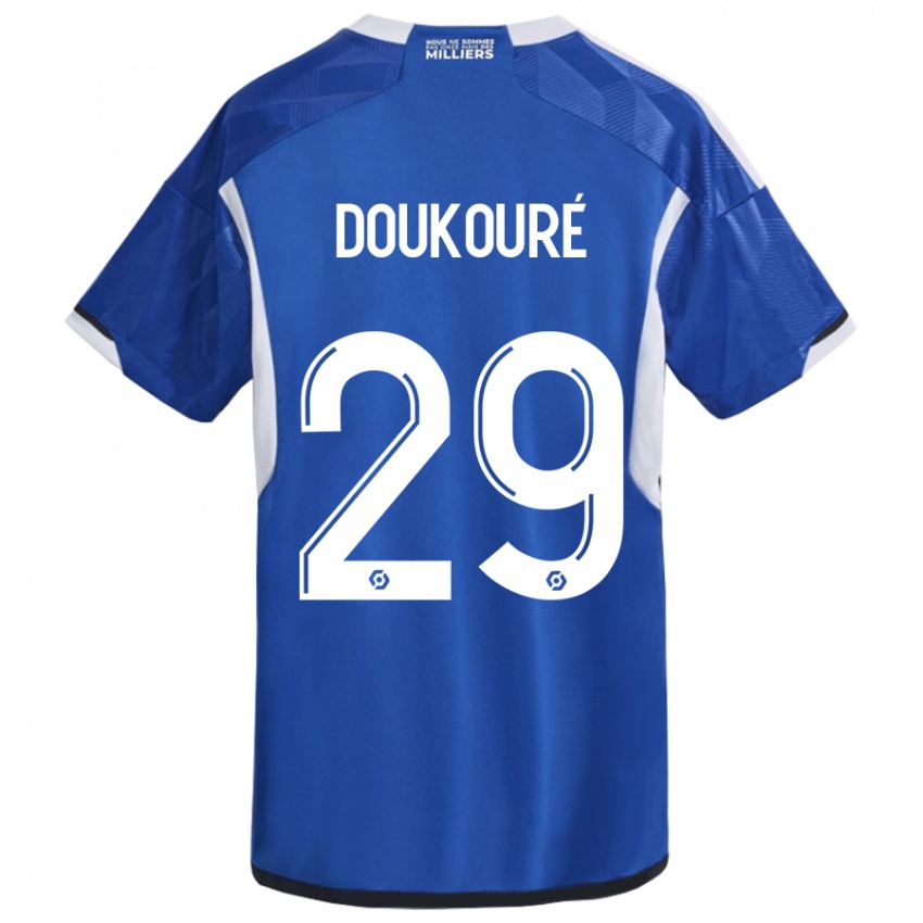 Dame Ismaël Doukouré #29 Blå Hjemmetrøye Drakt Trøye 2023/24 Skjorter T-Skjorte