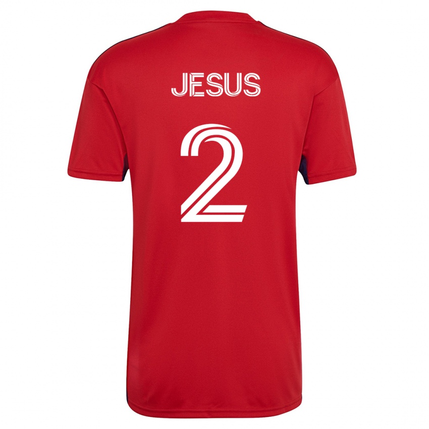 Dame Geovane Jesus #2 Rød Hjemmetrøye Drakt Trøye 2023/24 Skjorter T-Skjorte