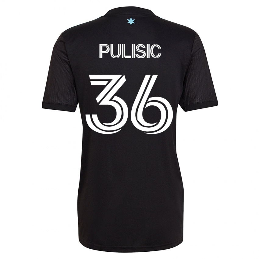 Dame Will Pulisic #36 Svart Hjemmetrøye Drakt Trøye 2023/24 Skjorter T-Skjorte