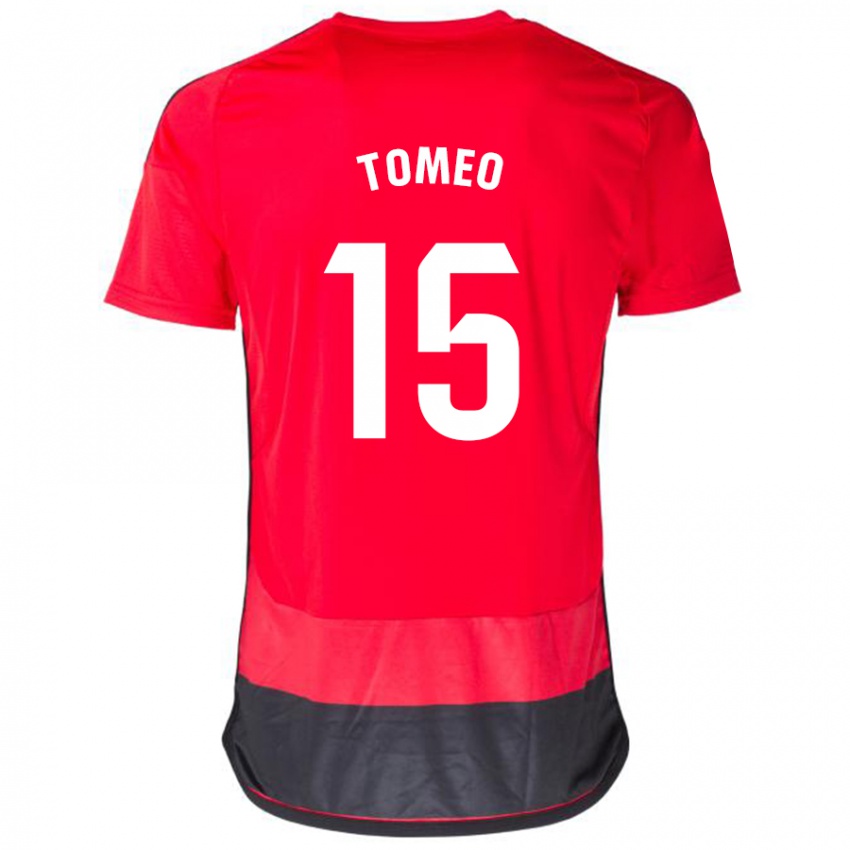 Dame Pablo Tomeo #15 Rød Svart Hjemmetrøye Drakt Trøye 2023/24 Skjorter T-Skjorte