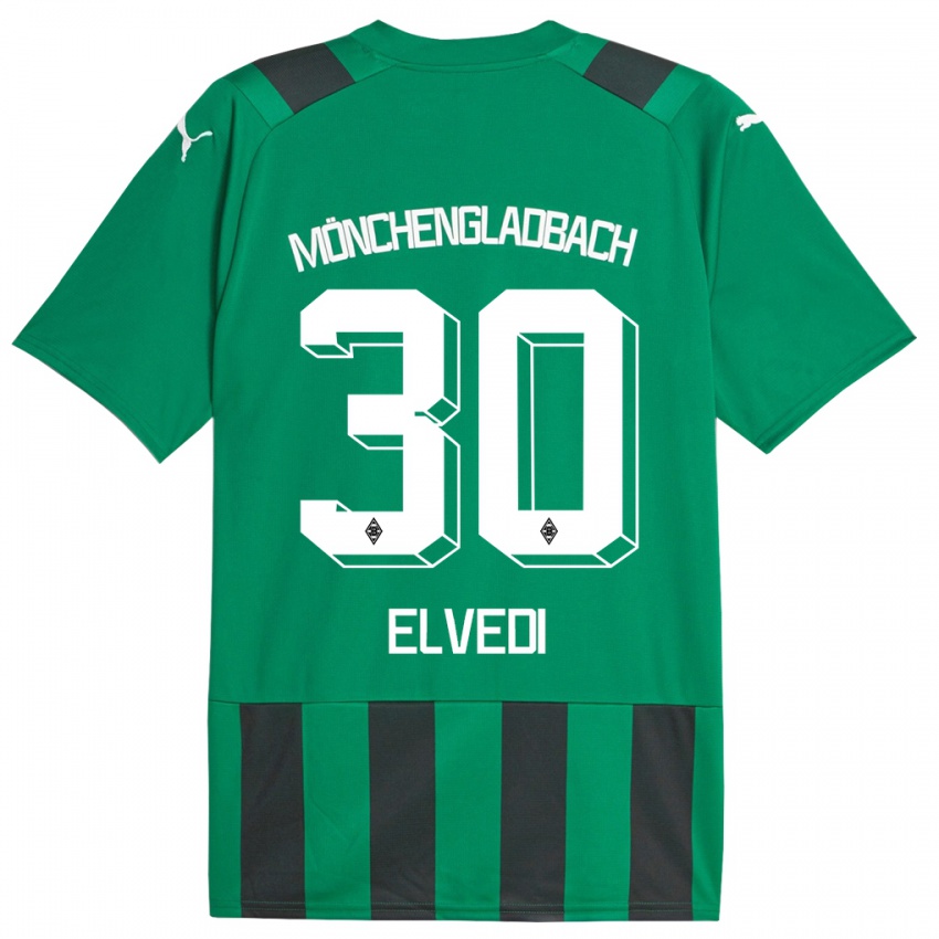 Dame Nico Elvedi #30 Svart Grønn Bortetrøye Drakt Trøye 2023/24 Skjorter T-Skjorte