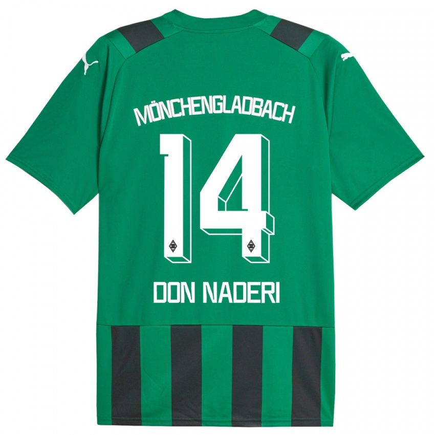 Dame Ryan Don Naderi #14 Svart Grønn Bortetrøye Drakt Trøye 2023/24 Skjorter T-Skjorte